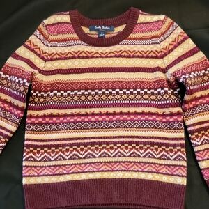 Brooks Brothers Maroon and Gold Patterned Sweater